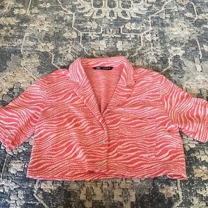 Zara zebra crop top